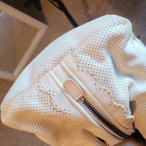 Vintage Bottega Veneta Off White Perforated Handbag - Picture 9 of 10